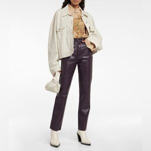 Agolde 90s Pinch Waist High Rise Straight Recycled Leather Jeans, NWT, Size 27